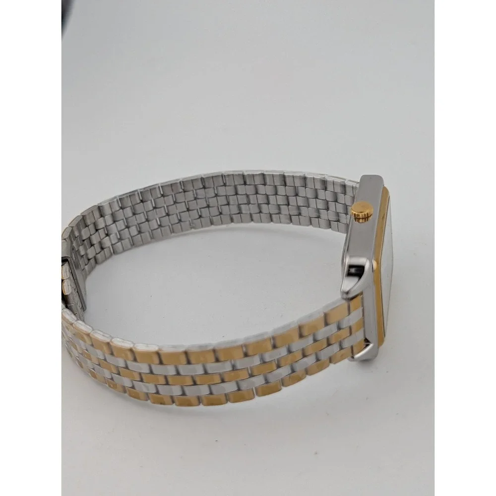 Civo Tank Watch Men 26mm Case Two Tone Adjustable Band- New Battery